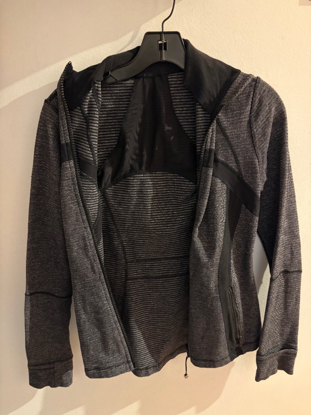 Lululemon Forme Jacket II Heathered Black Charcoal Grey Full Zip Size 8